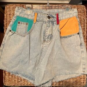 High waisted jean shorts